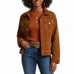 Lucky Brand Corduroy Jacket Womens XS Brown Corduroy Western 70s Cabincore